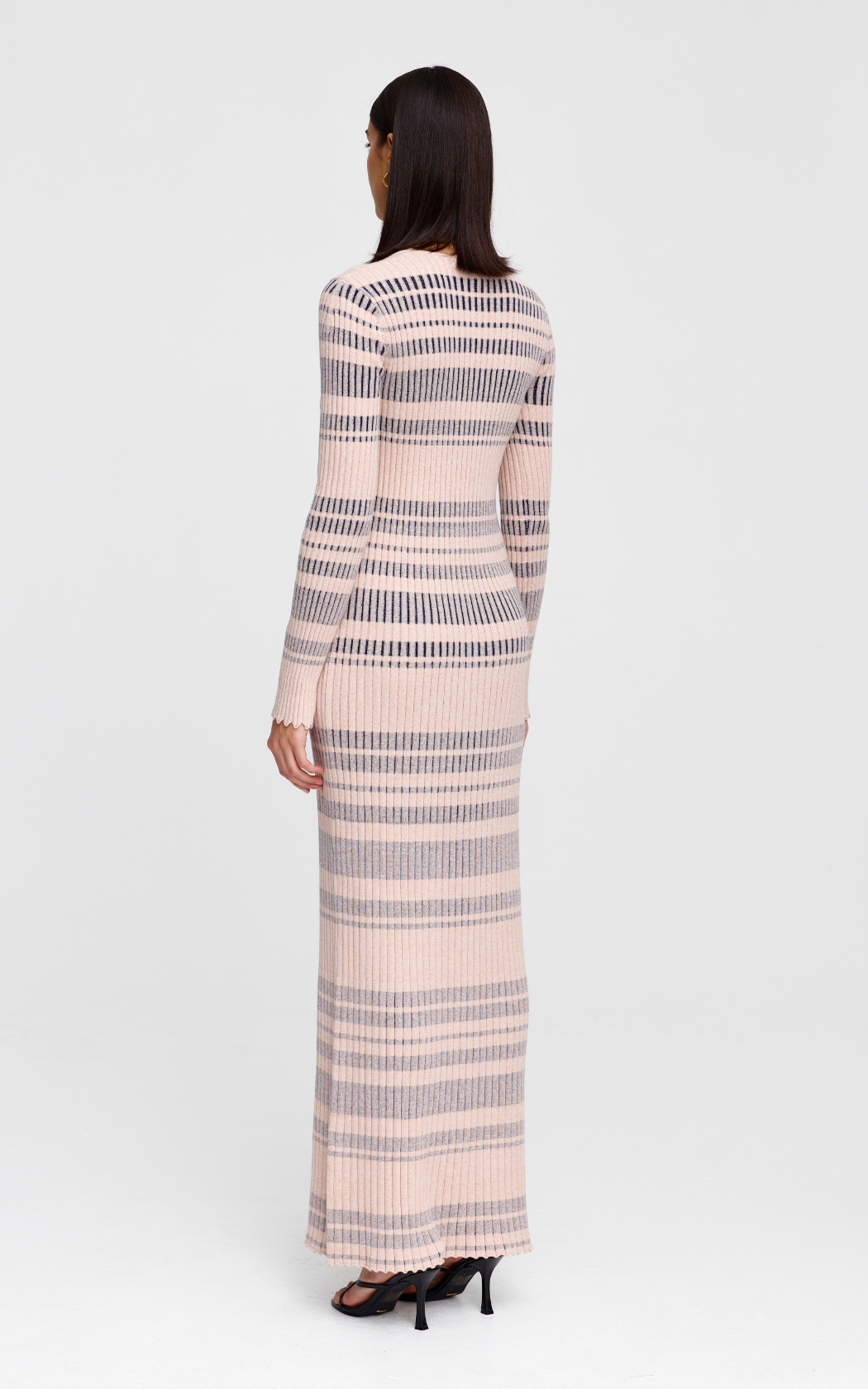 Celeste Knit Dress - Stone + Navy Stripe