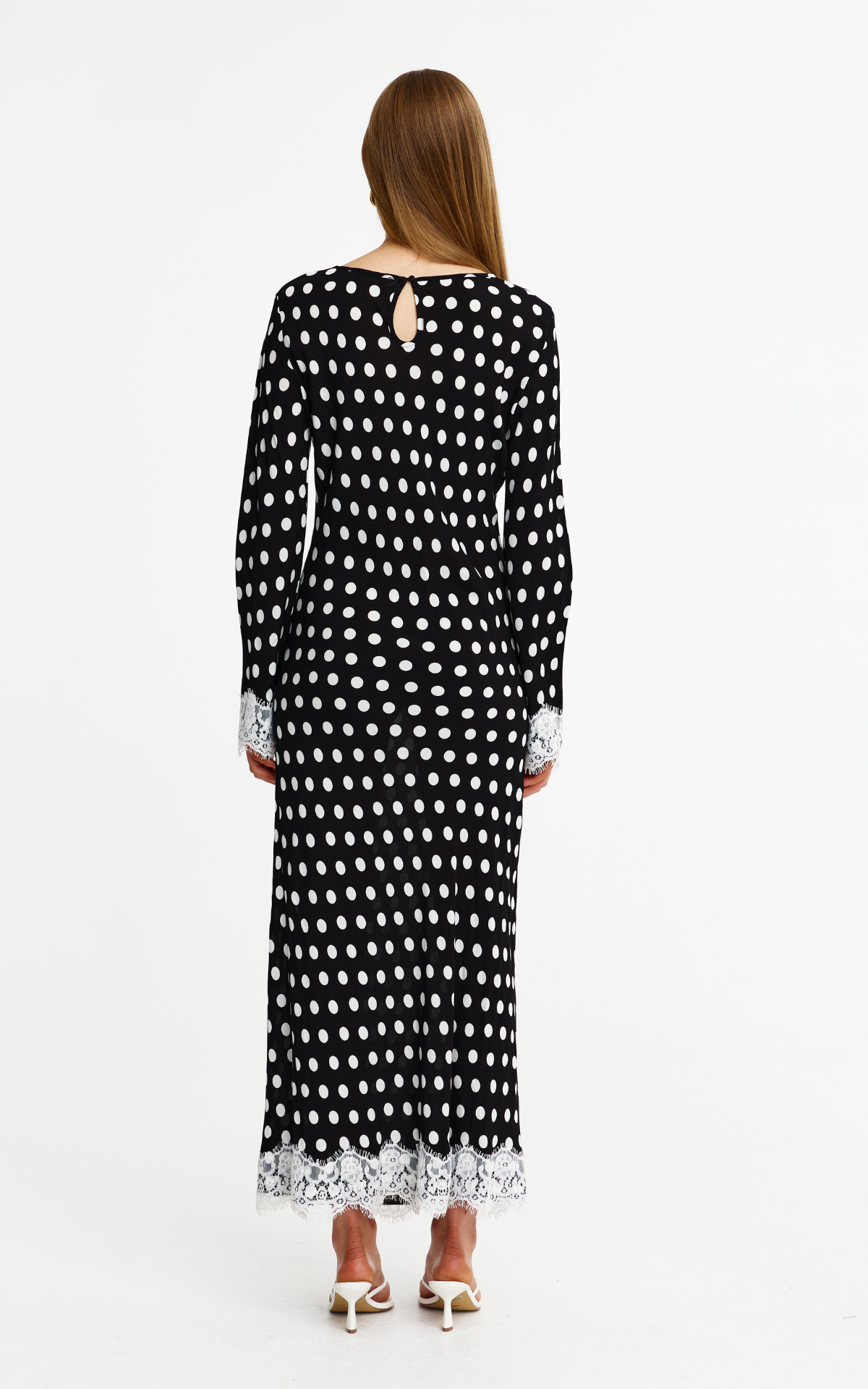 Nadia Lace Dress - Navy Spot