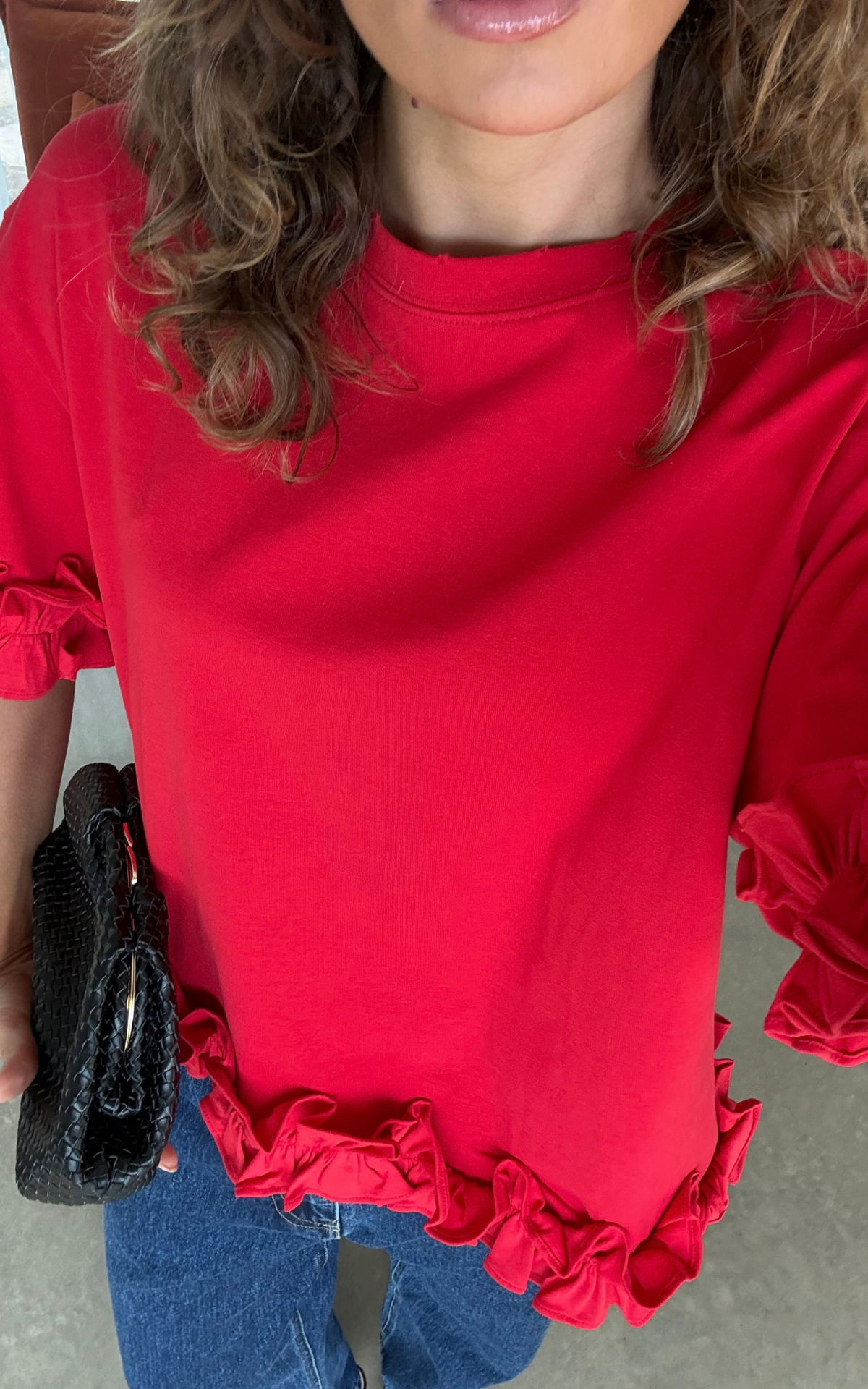 Ruffle Tee - Red
