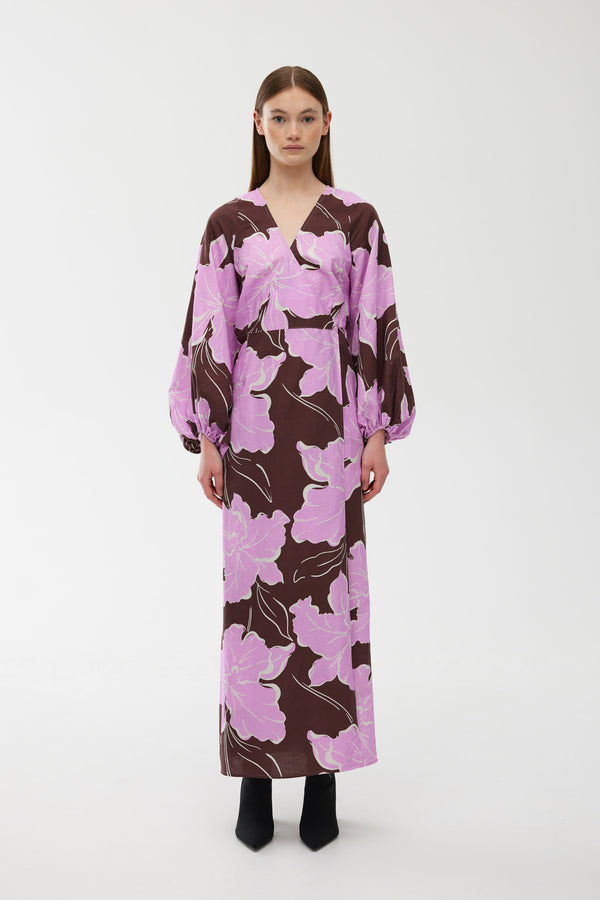 Ines Wrap Dress Maxi - Magnolia Bloom