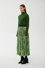 Goldie Pleat Skirt - Floral Haze