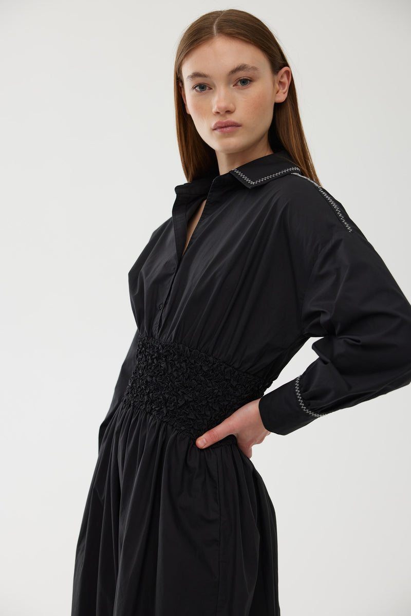 Hazel Dress - Black Zig Zag