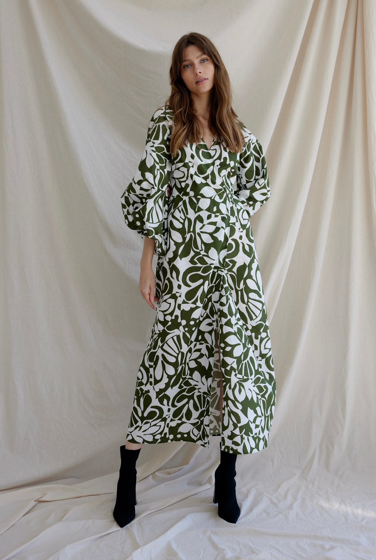 Ines Wrap Dress Maxi - Verte Geo