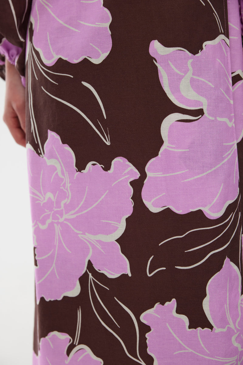 Ines Wrap Dress Maxi - Magnolia Bloom