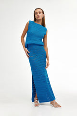 LAURA CROCHET SKIRT - BLUE