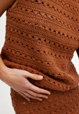 LAURA CROCHET SKIRT - RUST