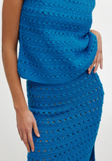LAURA CROCHET SKIRT - BLUE