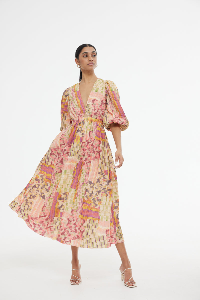 ELECTRA DRESS - PAINTERLY PATCHWORK