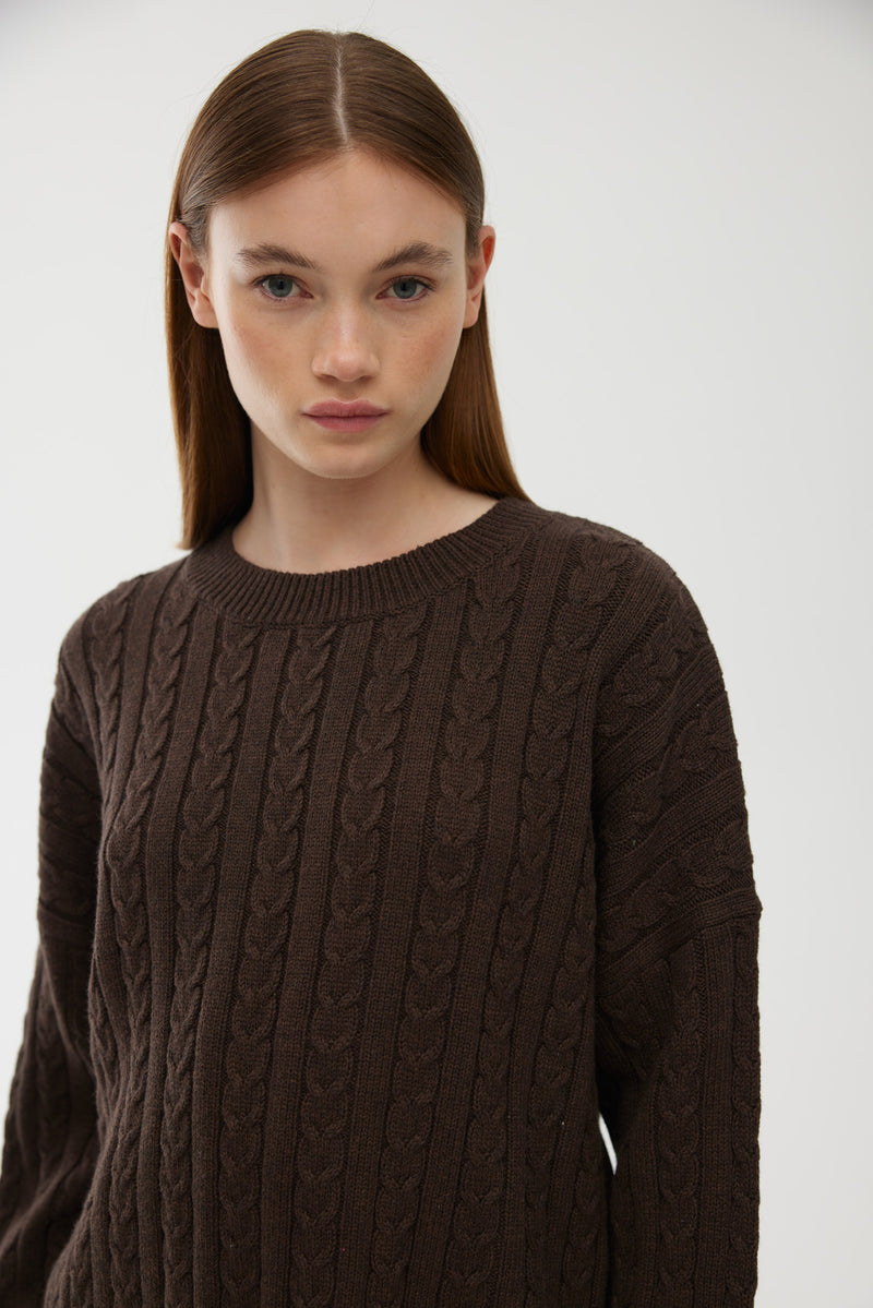 Willa Cable Knit - Chocolate