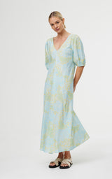 June Dress - Ocean Bloom