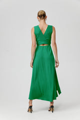 ELIZA RIB DRESS - EMERALD