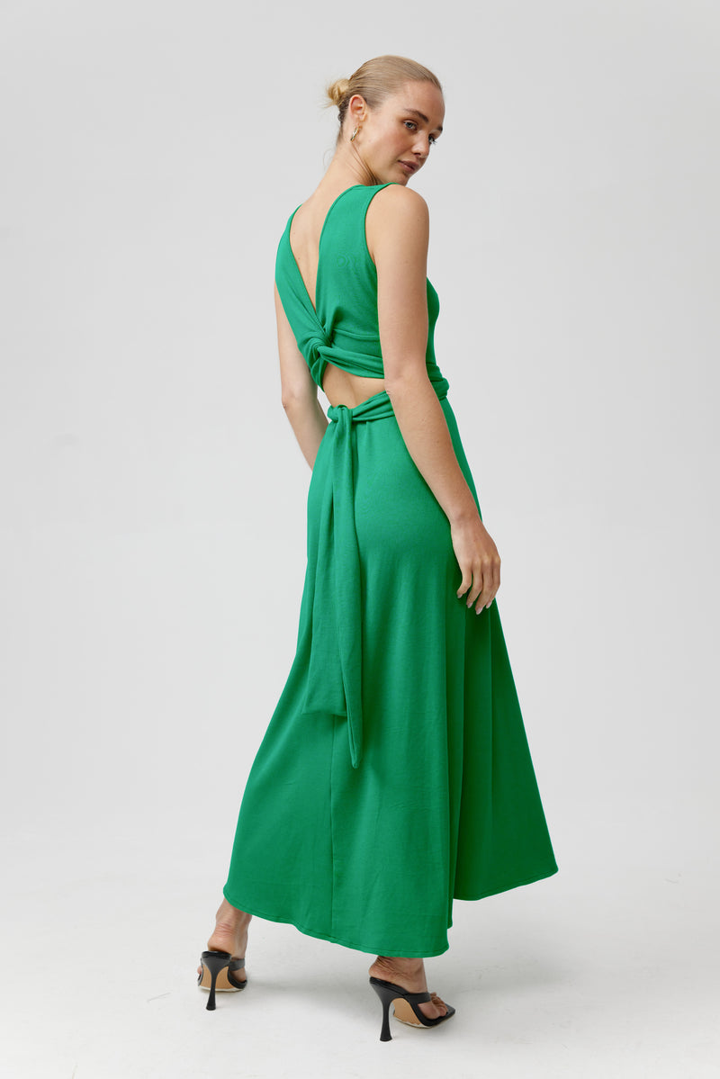 ELIZA RIB DRESS - EMERALD