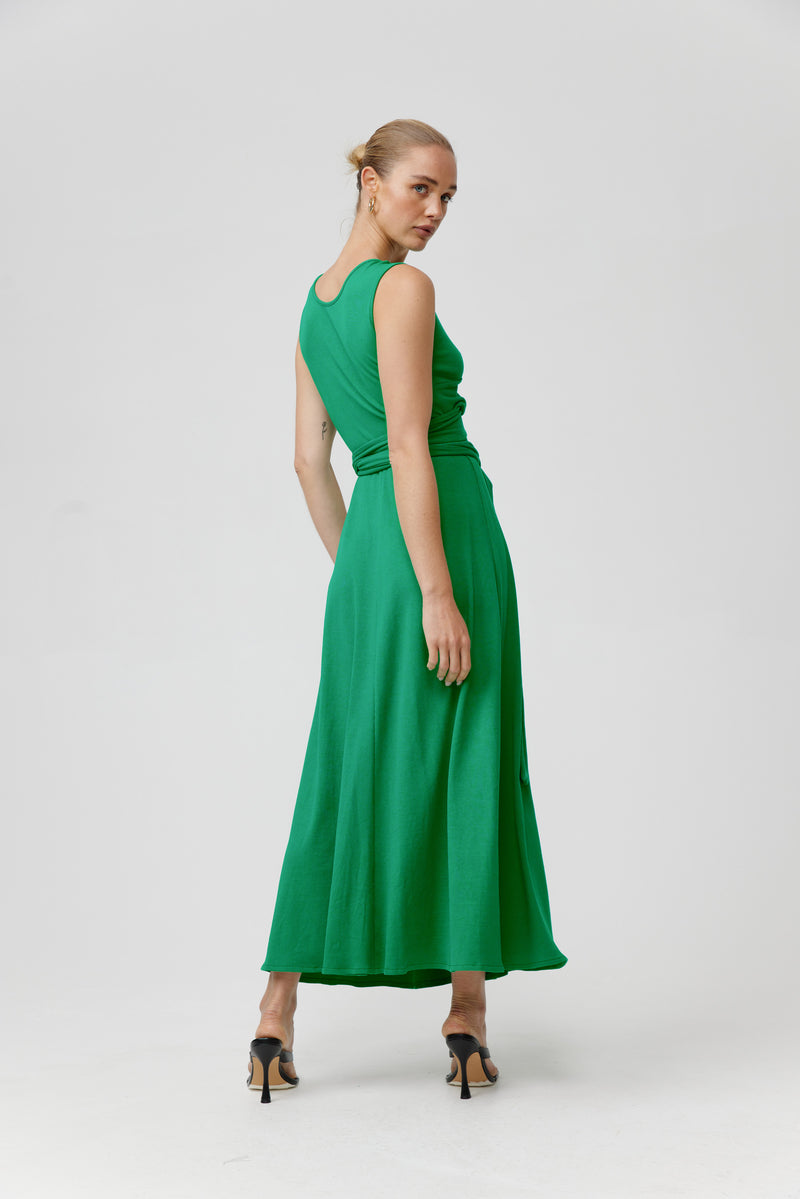 ELIZA RIB DRESS - EMERALD