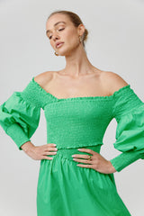 CUBA DRESS - BRIGHT GREEN